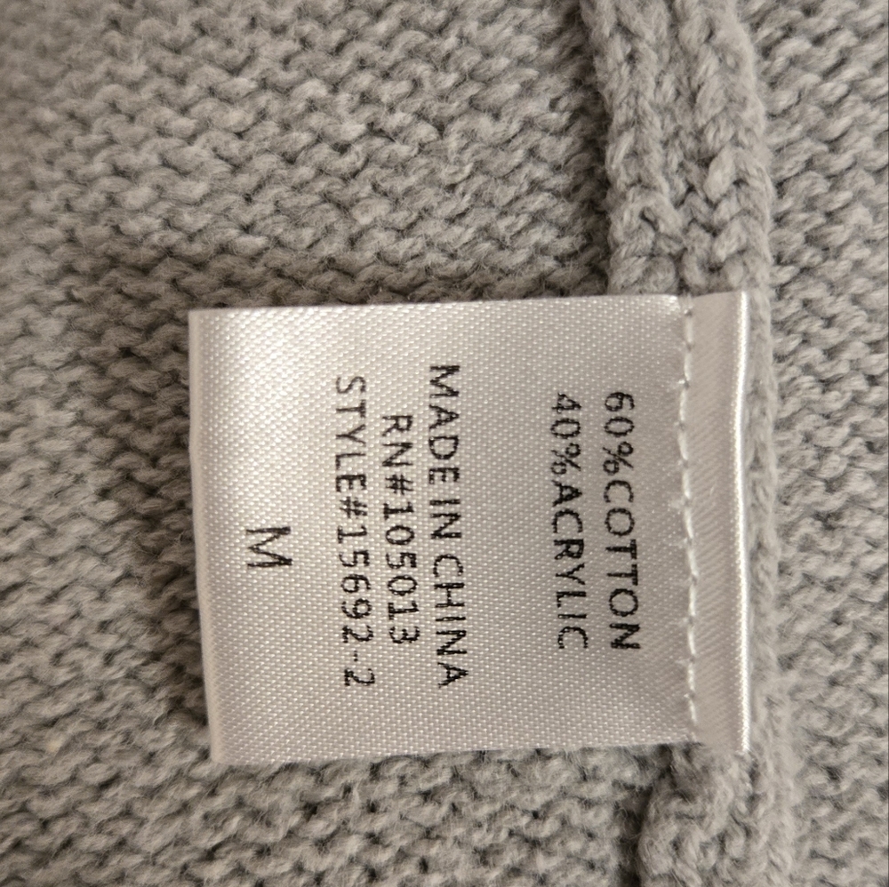 Andree By Unit Pink and Cream Colorblock Cardigan Open Front Pockets Size Medium - Picture 4 of 4